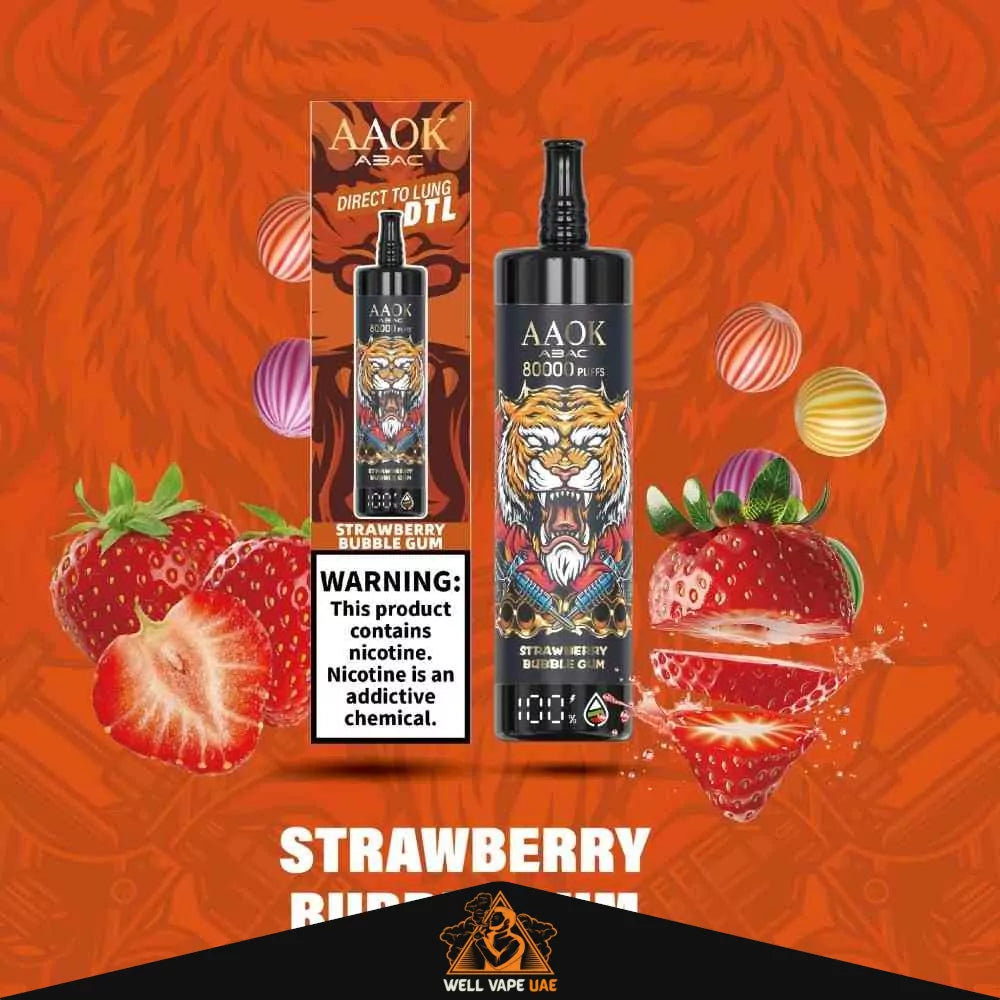 AAOK Vape 80000 Puffs Strawberry Bubble Gum