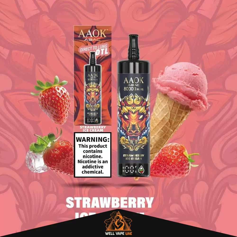 AAOK Vape 80000 Puffs Strawberry Ice Cream