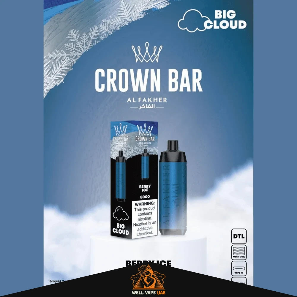Al Fakher Crown Bar 8000 Puffs Berry Ice