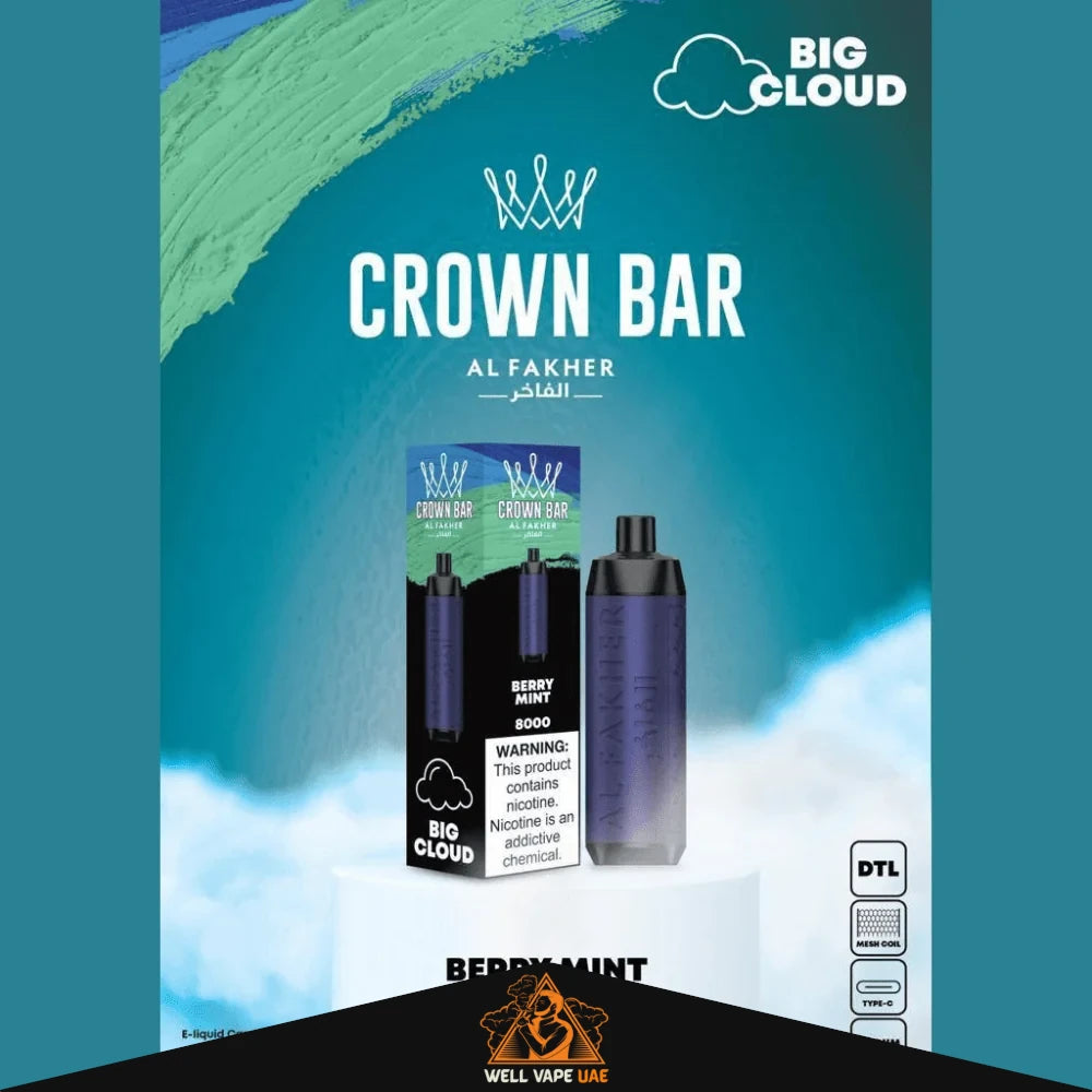 Al Fakher Crown Bar 8000 Puffs Berry Mint