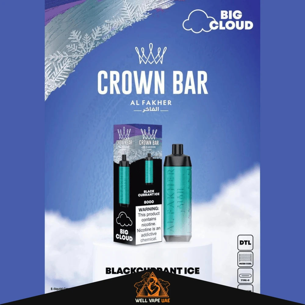 Al Fakher Crown Bar 8000 Puffs Blackcurrant Ice