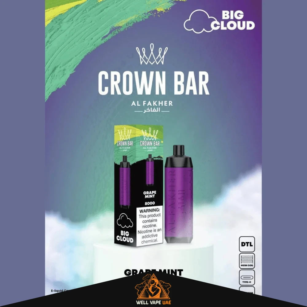Al Fakher Crown Bar 8000 Puffs Grape Min