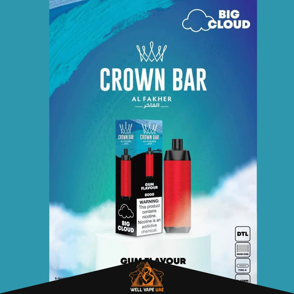 Al Fakher Crown Bar 8000 Puffs Gum Flavour