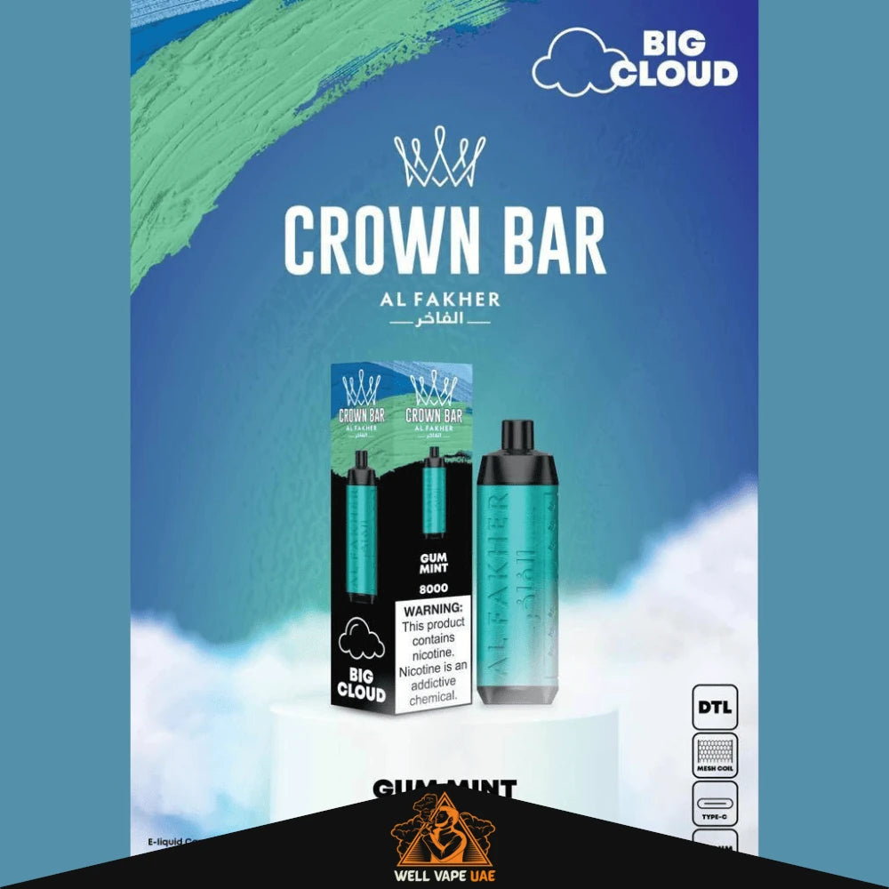 Al Fakher Crown Bar 8000 Puffs Gum Mint