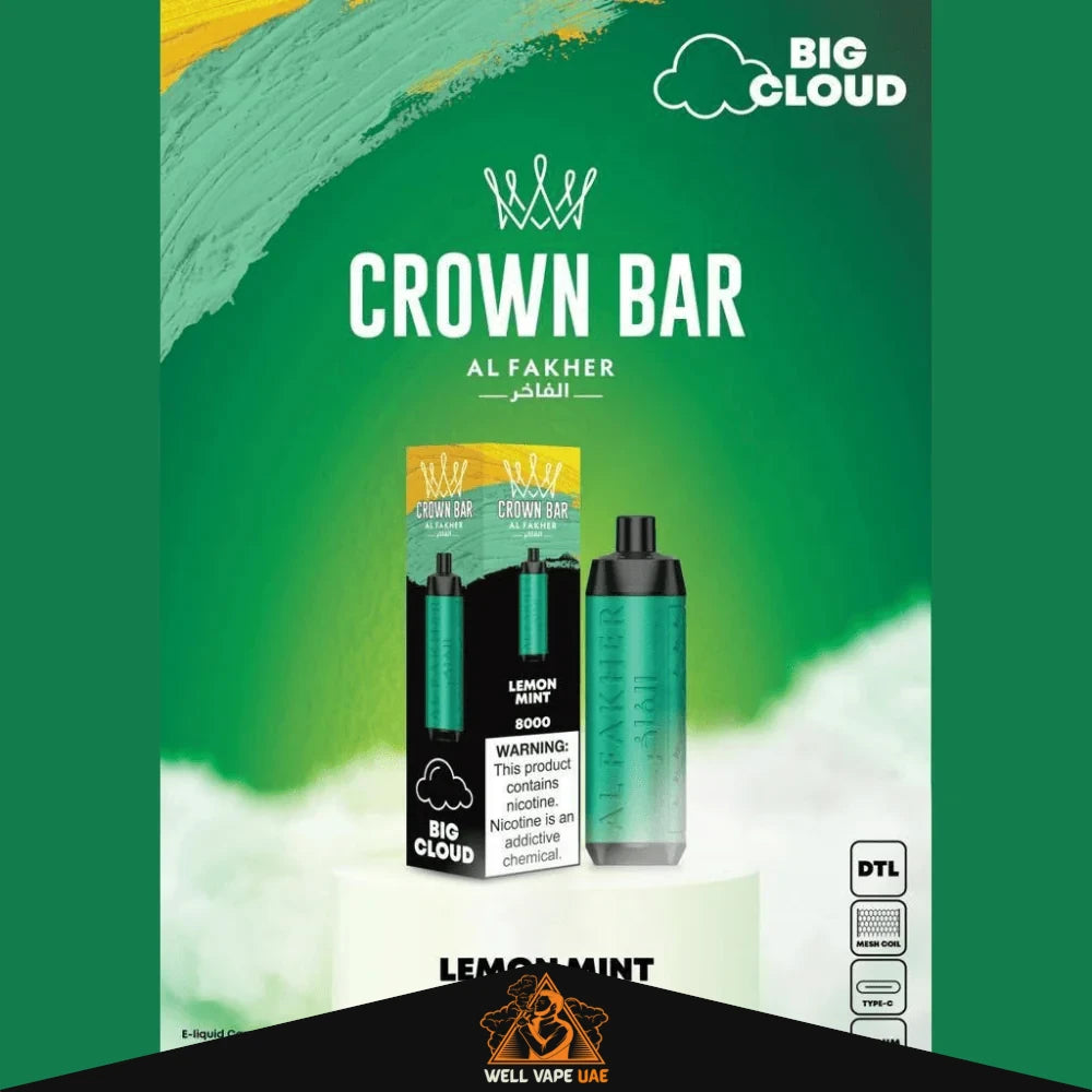 Al Fakher Crown Bar 8000 Puffs Lemon Mint