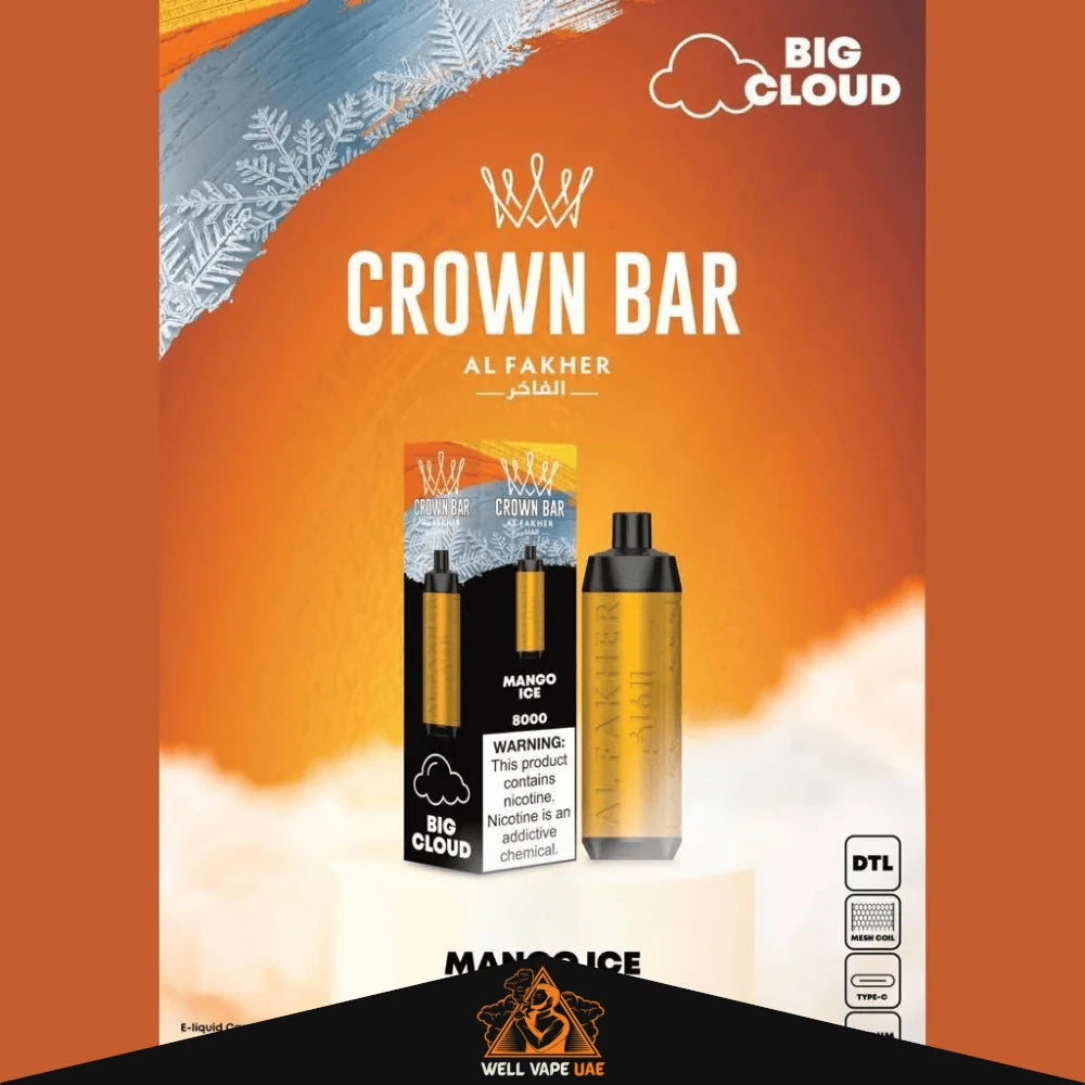 Al Fakher Crown Bar 8000 Puffs Mango Ice