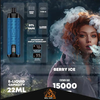 Al Fakher Crown Bar Pro Max 15000 Puffs Berry Ice