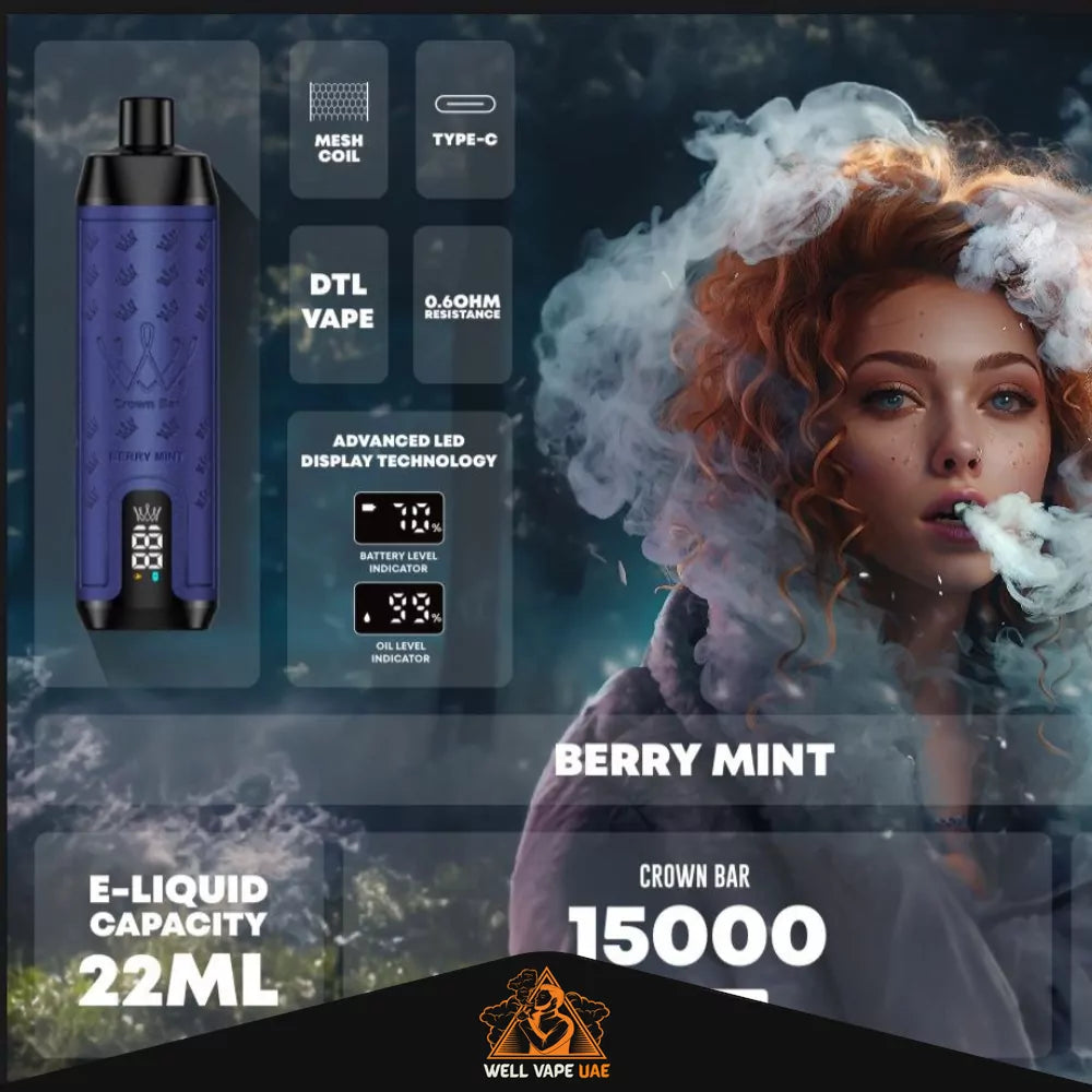 Al Fakher Crown Bar Pro Max 15000 Puffs Berry Mint