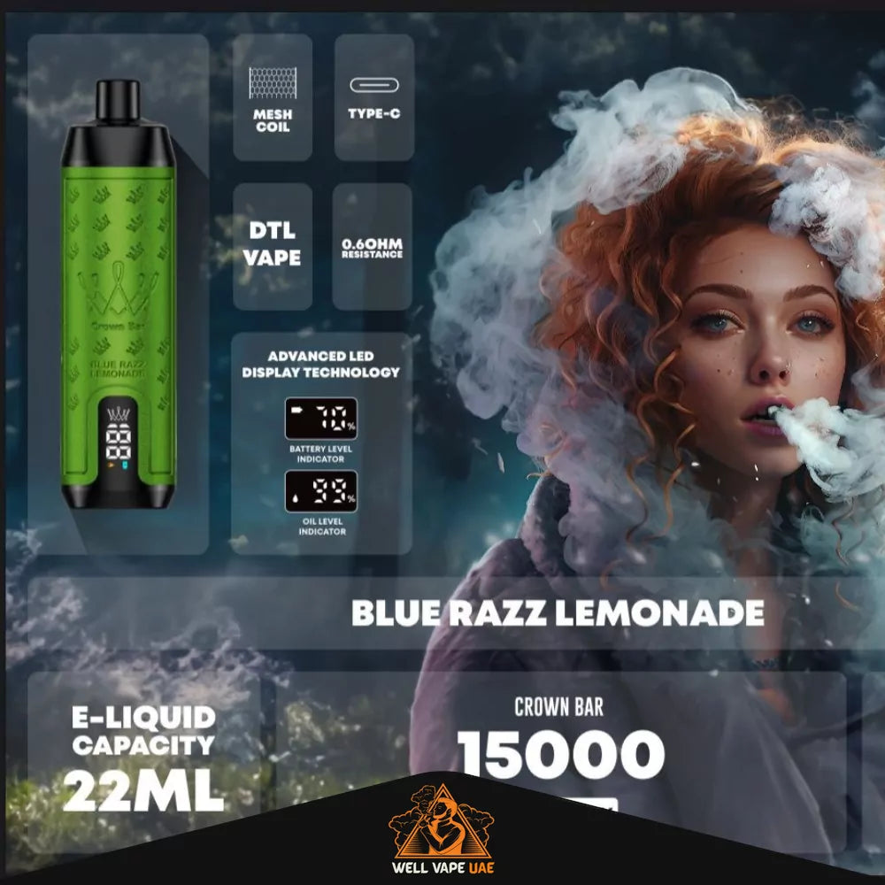 Al Fakher Crown Bar Pro Max 15000 Puffs Blue Razz Lamonade