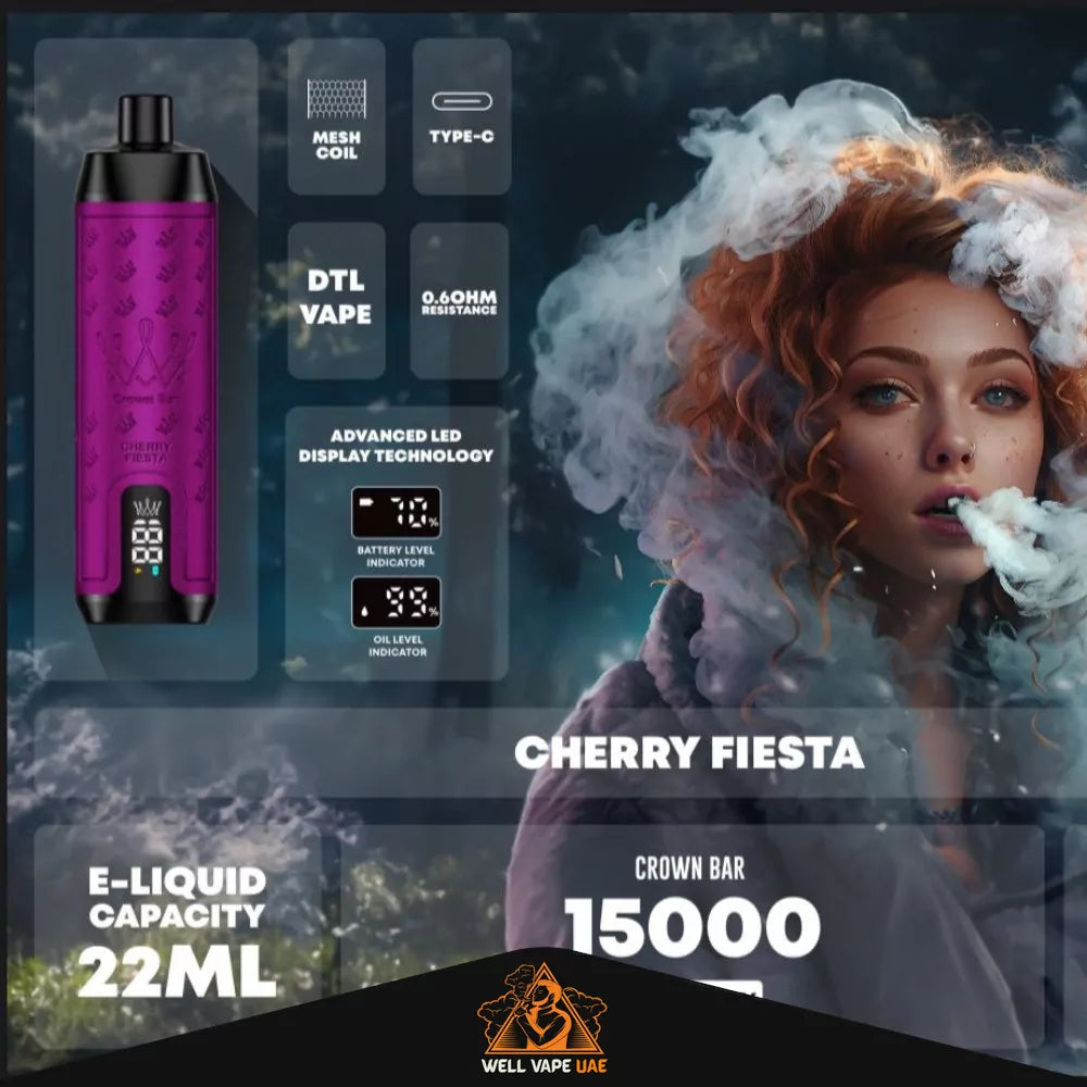 Al Fakher Crown Bar Pro Max 15000 Puffs Cherry Fiesta