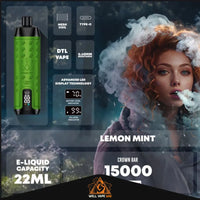 Al Fakher Crown Bar Pro Max 15000 Puffs Lemon Mint