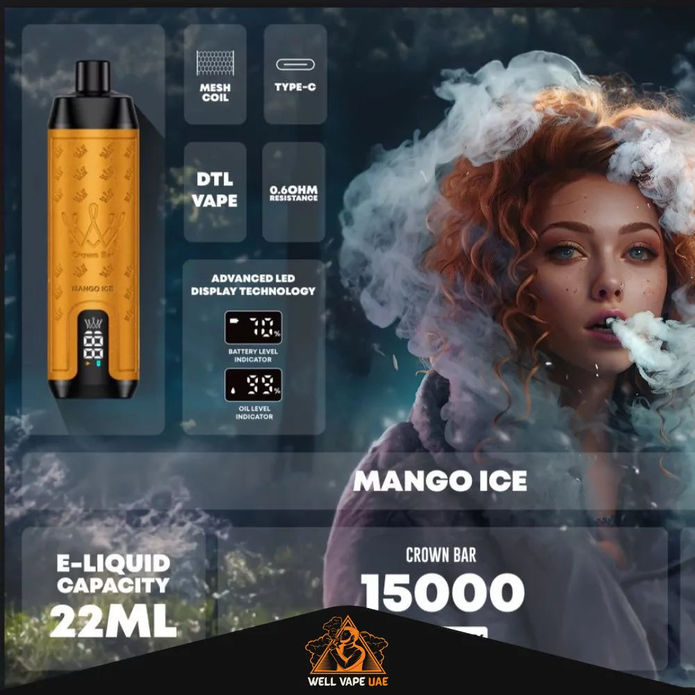 Al Fakher Crown Bar Pro Max 15000 Puffs Mango Ice