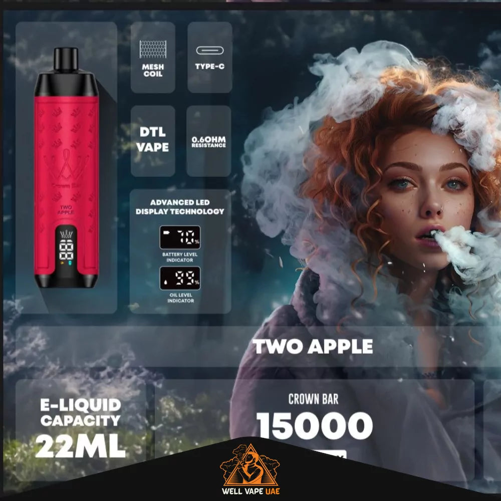 Al Fakher Crown Bar Pro Max 15000 Puffs Two Apple