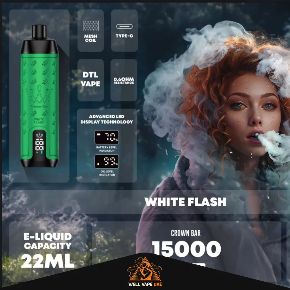Al Fakher Crown Bar Pro Max 15000 Puffs White Flash