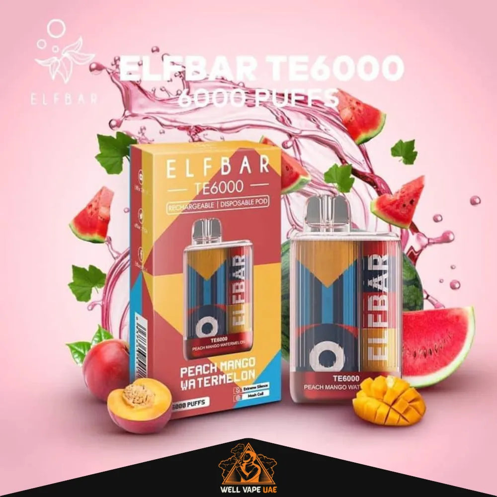 ELF BAR TE 6000 Puffs Peach Mango Watermelon