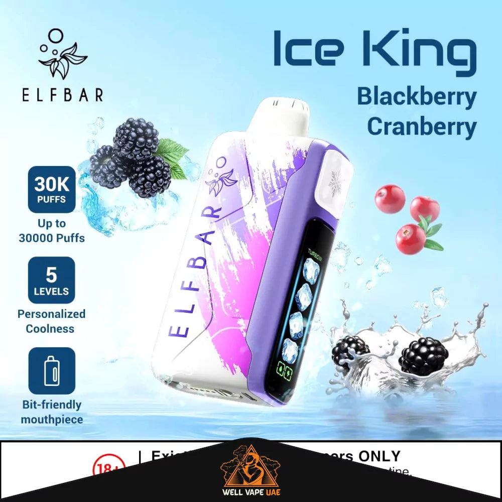 ELFBAR ICE KING 30000パフ BLACKBERRY CRAN BERRY ELF BAR Ice King 30000 Puffs | Buy Premium Disposable Vape