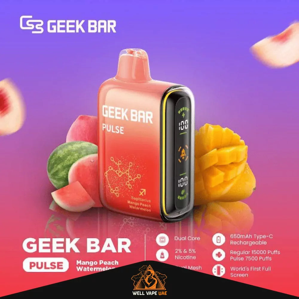 Geek Bar Pulse 15000 Puffs Mango Peach Watermelon