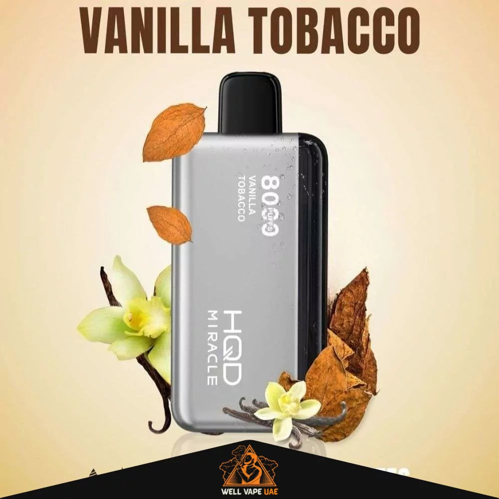 HQD Miracle 8000 Puffs Zero Nicotine Vanilla Tobacco