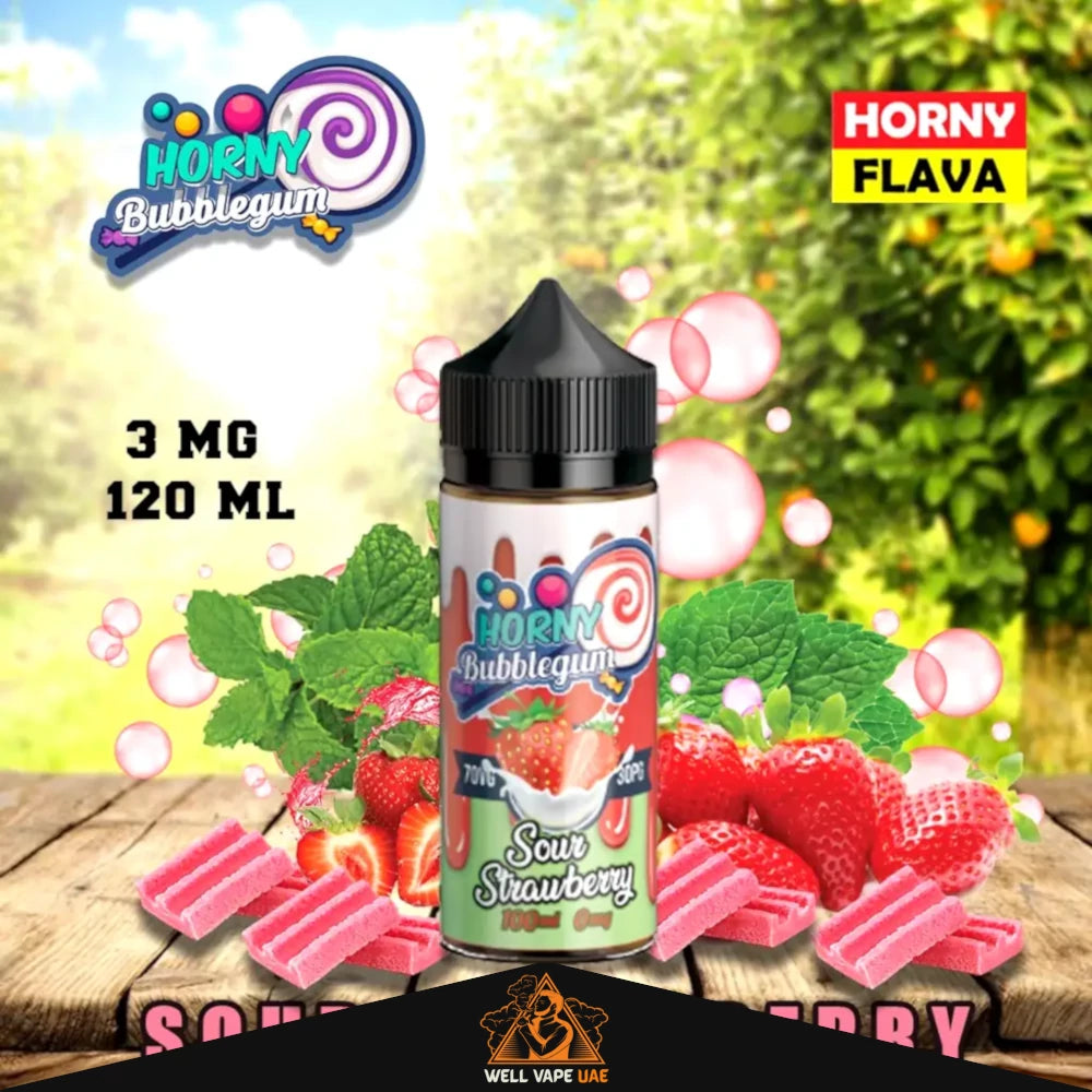 Horny Flava E-juice 120ml Sour Strawberry