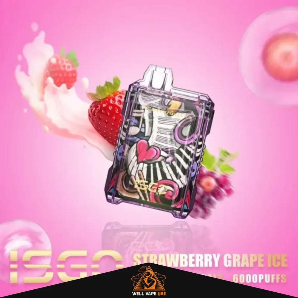ISGO Drum Box 6000 Puffs Strawberry Grape Ice