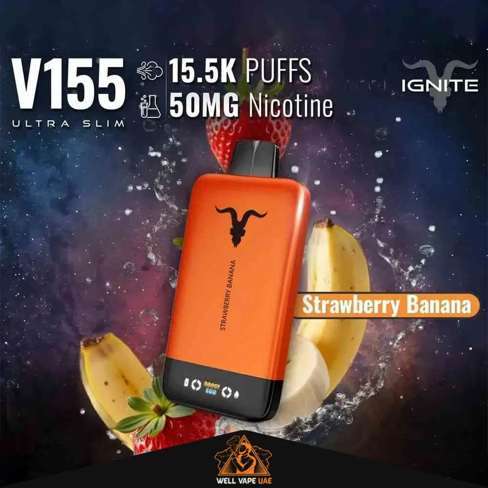 Ignite V155 Ultra Slim 15,500 Puffs Strawberry Banana