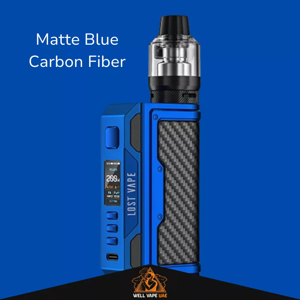 Lost Vape Thelema Quest 200W Box Mod Matte Blue Carbon Fiber