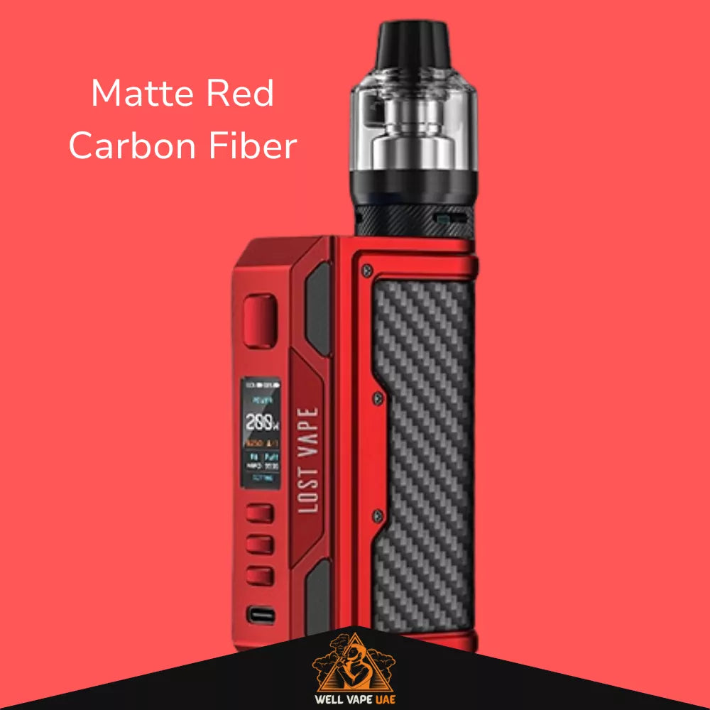 Lost Vape Thelema Quest 200W Box Mod Matte Red Carbon Fiber