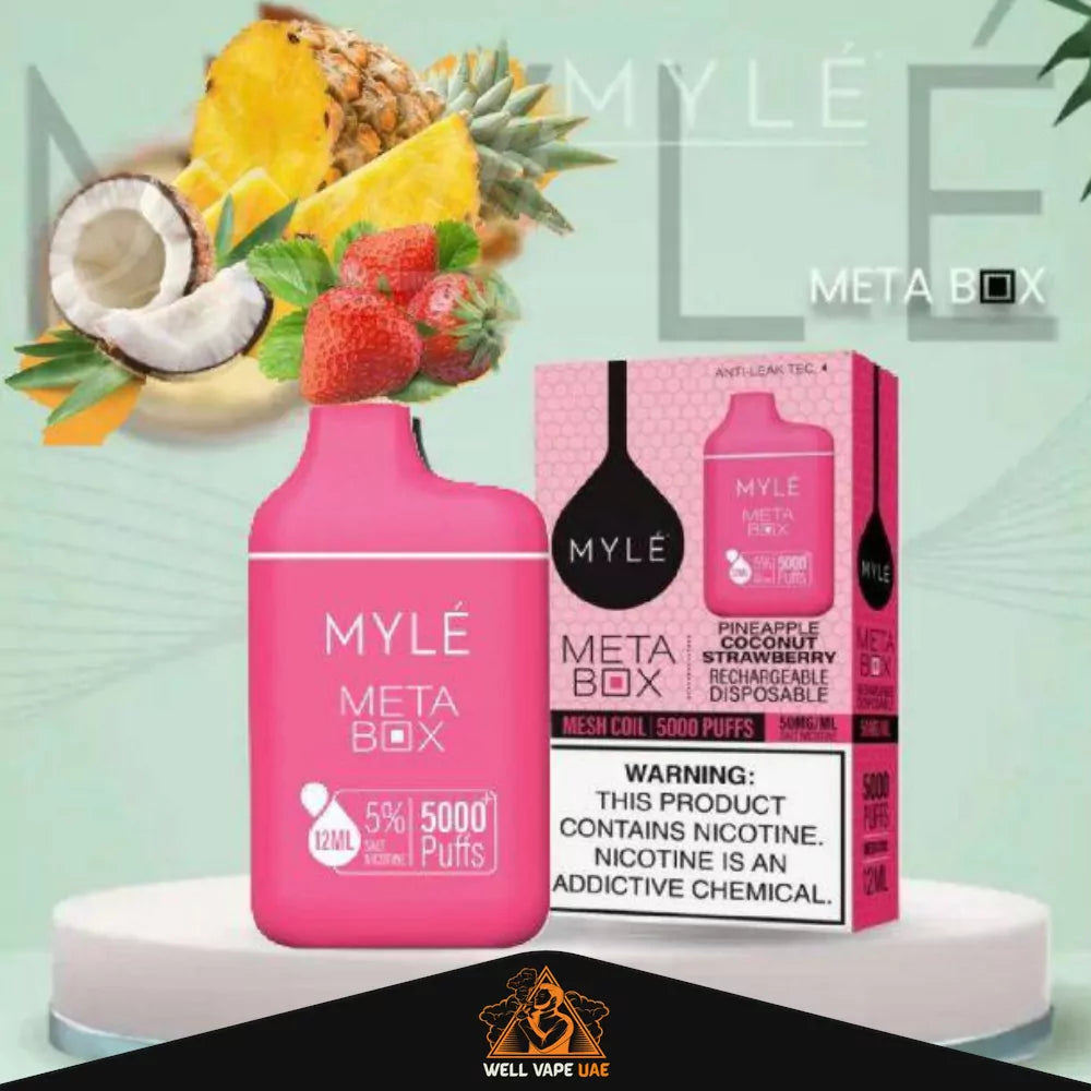 Myle Meta Box 5000 Puffs Pineapple Coconut Strawberry