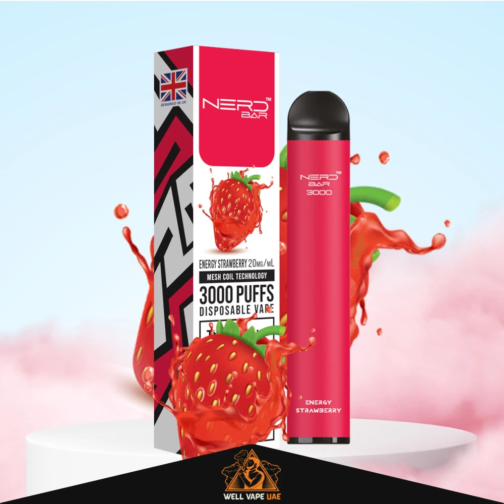 Nerd Bar 3000 Puffs Energy Strawberry