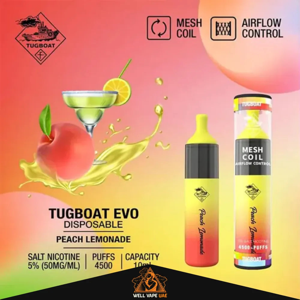 Tugboat EVO 4500 Puffs Peach Lemonade