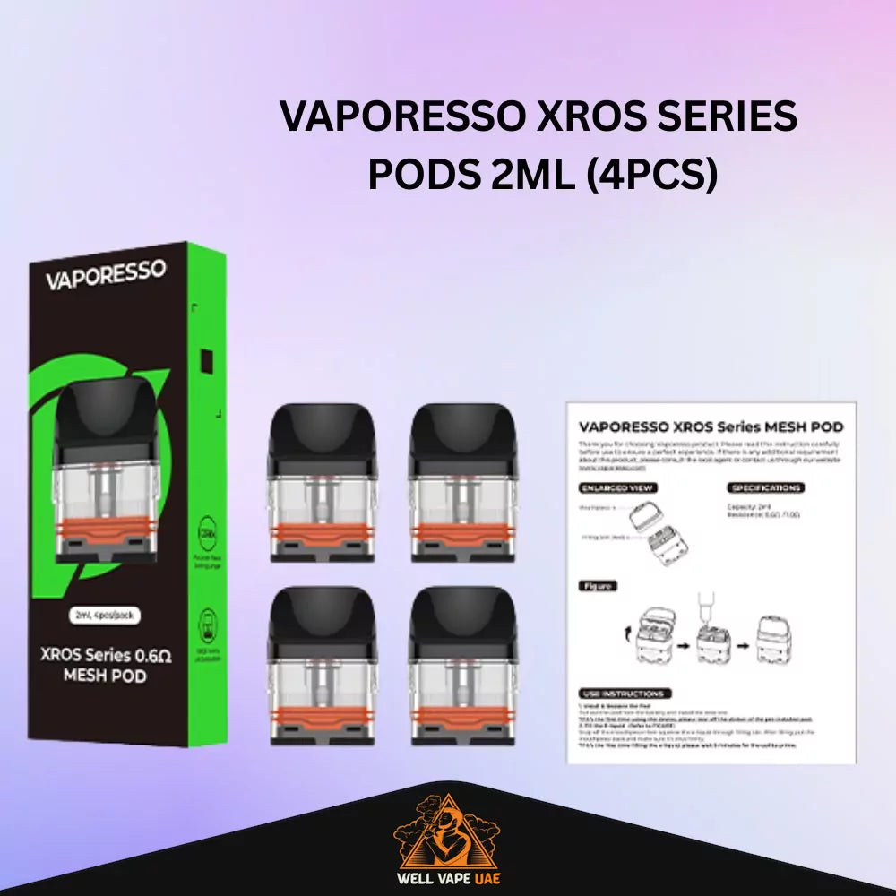 Vaporesso XROS Pods 2ml (4pcs) | Well Vape UAE Vaporesso XROS Pods 2ml (4pcs) | Well Vape UAE