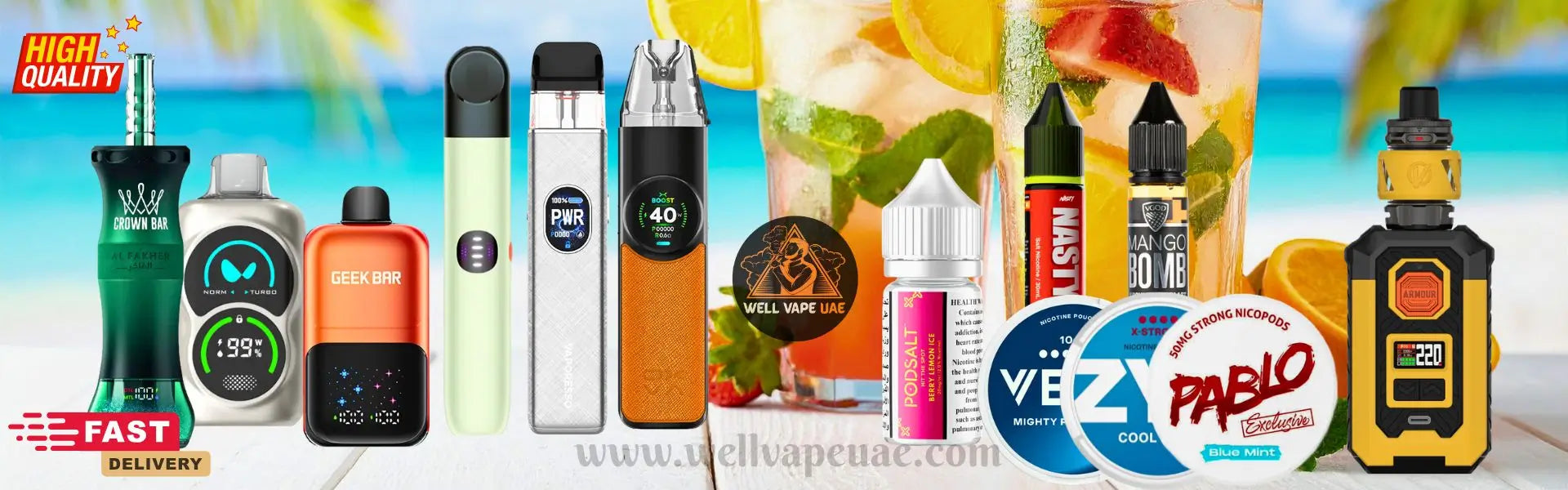 Premium vape devices, disposable vapes, and pod kits from a trusted vape shop UAE with fast vape delivery in Dubai