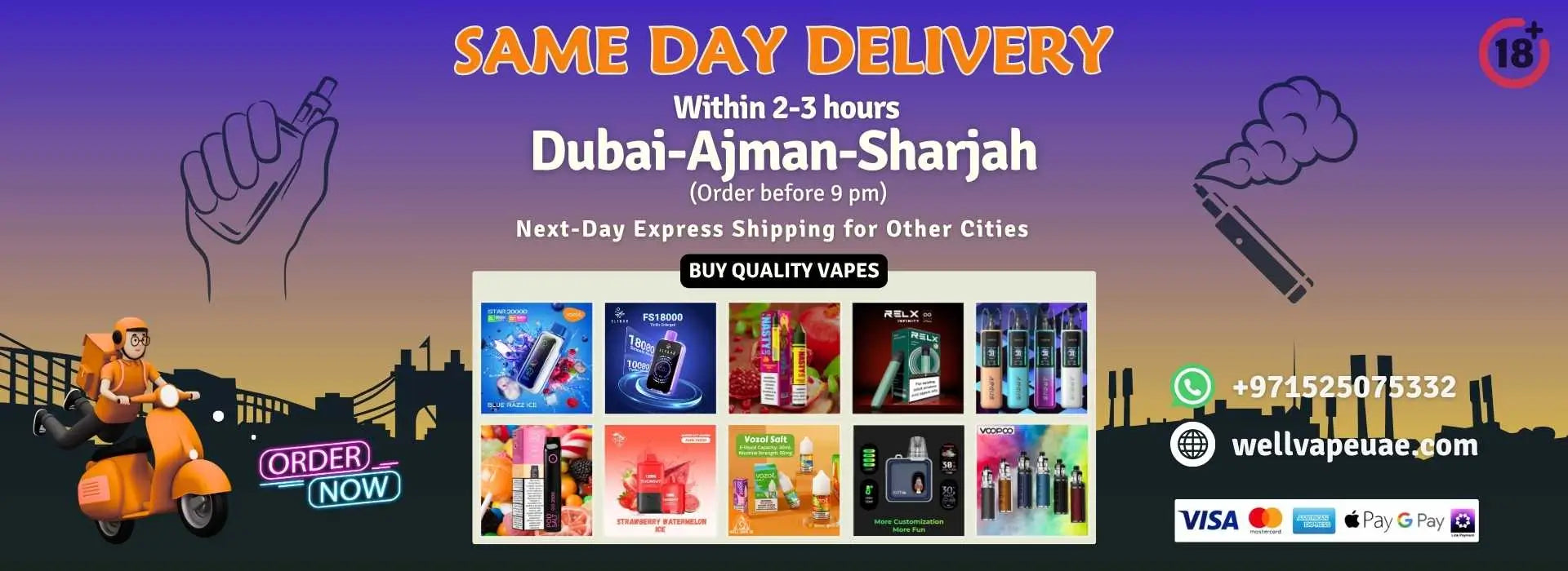 Promotional banner of Well Vape UAE