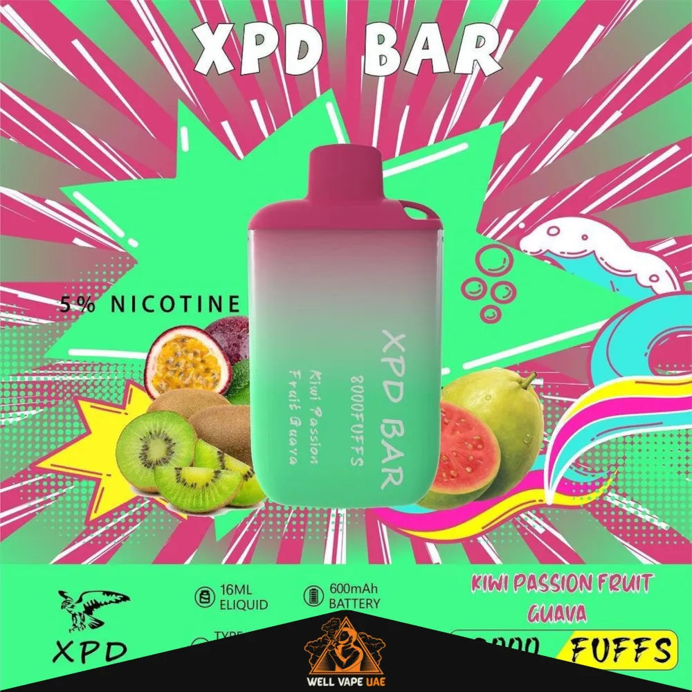 XPD Bar 8000 Puffs Kiwi Passion Fruit Guava