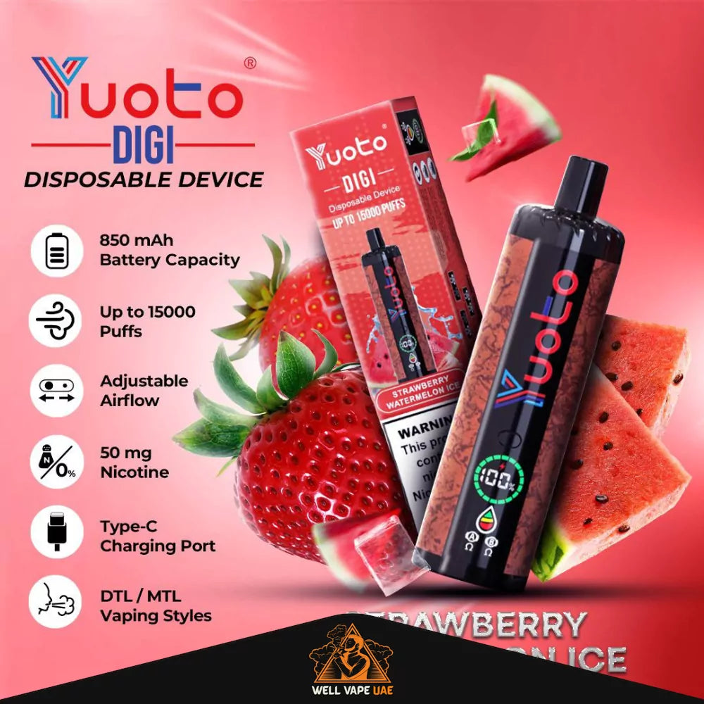 Yuoto Digi 15000 Puffs Strawberry Watermelon Ice